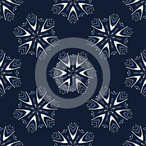 Glowing Stars Texture Seamless Vector Pattern. Drawn Starry Ornament