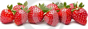 Glowing strawberry embodying spring, delicately flattened with radiant light and symbolic meaning photo