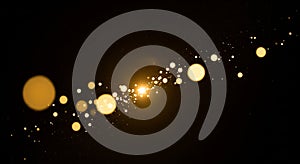 Golden Particle Stream with Soft Glow