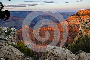 Glowing Sunset Mather Point Grand Canyon