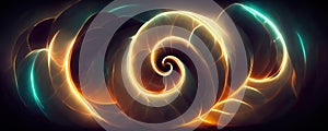 Glowing swirl twirl fractal snail shell spiral