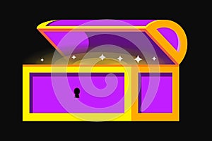 Glowing treasure chest vector illustration
