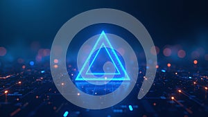 Glowing Triangle on Electronic Circuit Board