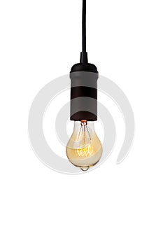 Glowing vintage light bulb