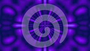 Glowing violet kaleidoscope blurred ornament flower shapes, symmetrical pattern structures. Futuristic 3d abstract background. For