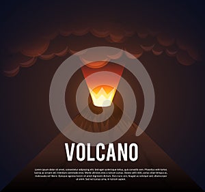 Glowing Volcano erupting