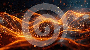 Glowing Wave of Light on Dark Background. Generative AI.