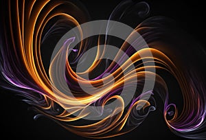 Glowing wave smoke veil color swirl neon curve  generative ai