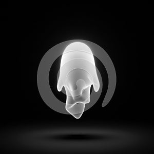 Glowing White Abstract Form in Dark Background