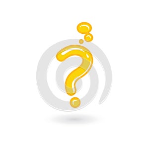 glowing yellow question mark element vector design template