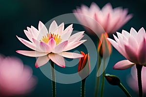 glowing zen water lily Or lotus flowers background