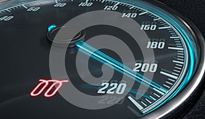 Glowplug warning light in car dashboard. 3D rendered illustration photo