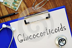 Glucocorticoids is shown on the conceptual medical photo photo