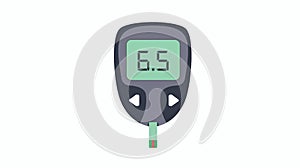 Glucometer flat icon isolated. Testing glucose. Blood sugar readings. Medical measurement apparatus.
