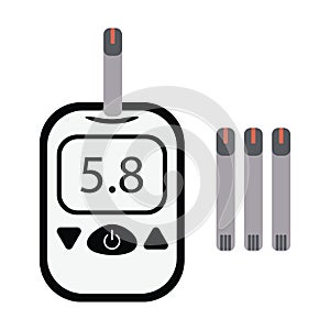 Glucometer set - electronic glucometer and standard test strips, testing tool for people with diabetes