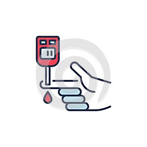 Glucose Meter vector Blood Sugar Test concept colored icon