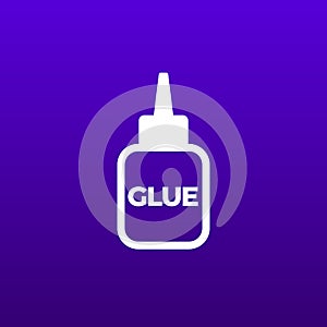 Glue bottle vector white icon