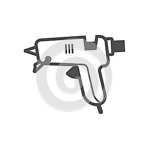 Glue gun, vector construction and repair tool icon