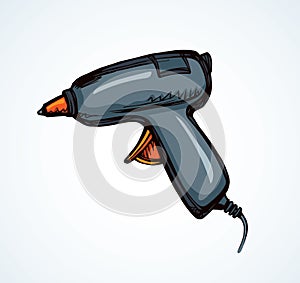 Glue gun. Vector drawing