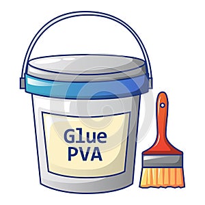 Glue pva icon, cartoon style photo