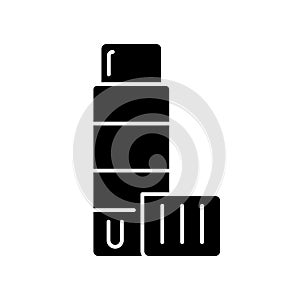 Glue stick black glyph icon