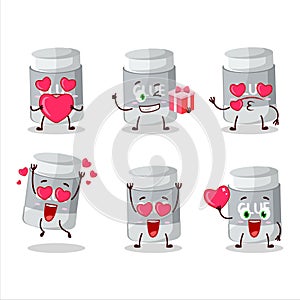Glue stick cartoon character with love cute emoticon