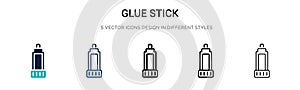 Glue stick icon in filled, thin line, outline and stroke style. Vector illustration of two colored and black glue stick vector