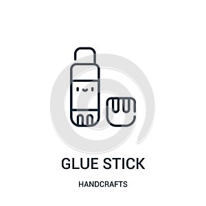 glue stick icon vector from handcrafts collection. Thin line glue stick outline icon vector illustration. Linear symbol for use on