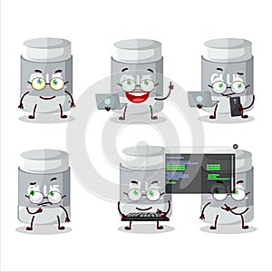 Glue stick Programmer cute cartoon character with