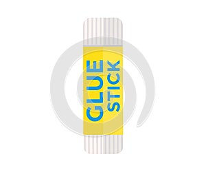 Glue stick yellow color isolated on white background logo design. Line, solid and filled outline colorful version, outline.