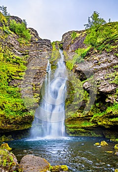 Gluggafoss or Merkjarfoss, a waterfall in southern Iceland