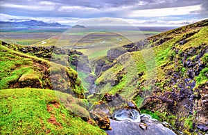 Gluggafoss or Merkjarfoss, a waterfall in southern Iceland