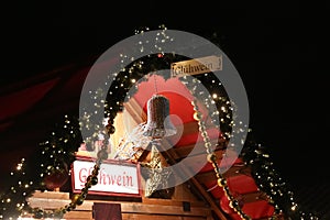 Gluhwein Store in Neptunbrunnen Christmas Market, Berlin, German