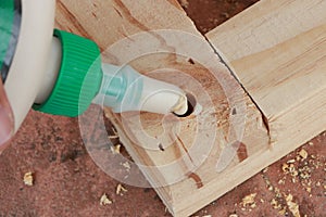 Gluing dowel joint