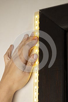 Gluing instal decorative LED strip light