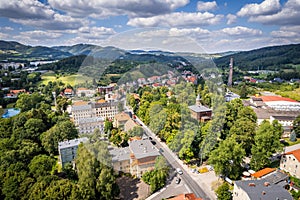 Gluszyca - city in Lowe Silesia, aerial photo