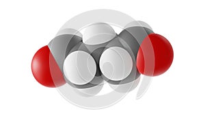 glutaraldehyde molecule, crosslinking agent molecular structure, isolated 3d model van der Waals