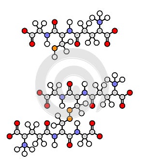 Glutathione antioxidant peptide, skeletal formula. Shown in the reduced (upper) and oxidized form (lower