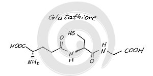 Glutathione Chemistry Molecule Formula Hand Drawn Imitation