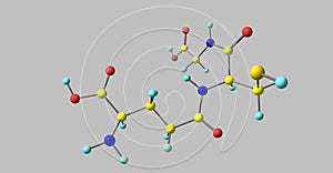 Glutathione molecular structure isolated on grey photo