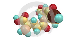 Glutathione molecular structure isolated on white