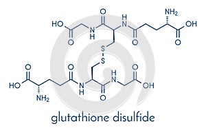Glutathione oxidized glutathione, GSSG molecule. Skeletal formula. photo