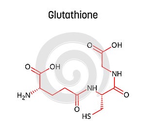 Glutathione structural formula of molecular structure