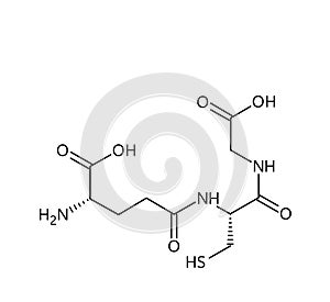 Glutathione structural formula of molecular structure