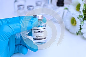 Glutathione in a vial, Substances used for injection to treat or medical beauty enhancement