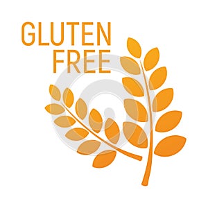 Gluten Free. Allergen food, GMO free products icon and logo. Intolerance and allergy food. Concept cartoon vector illustration and