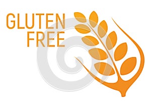 Gluten Free. Allergen food, GMO free products icon and logo. Intolerance and allergy food. Concept cartoon vector illustration and