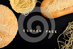 Gluten free alphabet tiles, buns and noodles