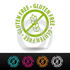 Gluten free badge, logo, icon. Flat illustration on white background.