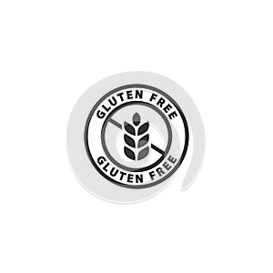 Gluten free black isolated label.